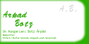 arpad botz business card